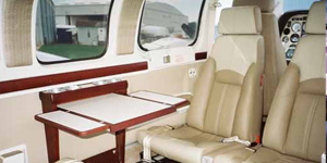 Beech Baron 58 cabin interior for Los Angeles charter