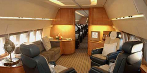 Boeing 757 VIP cabin interior for Los Angeles charter