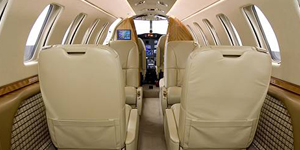Cessna Citation CJ3 cabin interior for Los Angeles charter