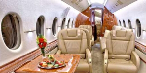 Hawker 4000 cabin interior for Los Angeles charter