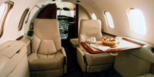 Learjet 31 cabin interior for Los Angeles charter