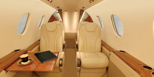 Premier 1A cabin interior for Los Angeles charter