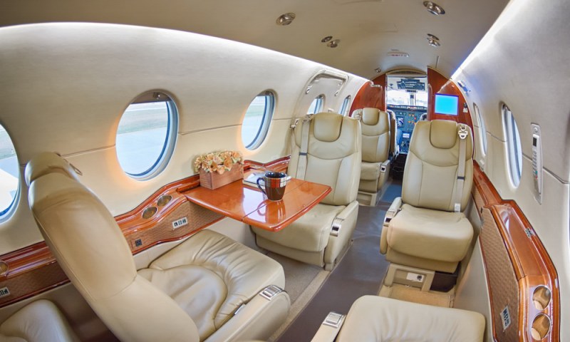 Beechjet 400A cabin interior for Los Angeles charter