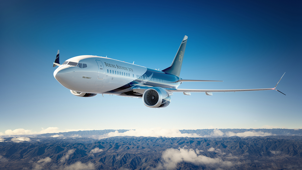 Boeing Business Jet (BBJ) VIP airliner view 3 for Los Angeles charter
