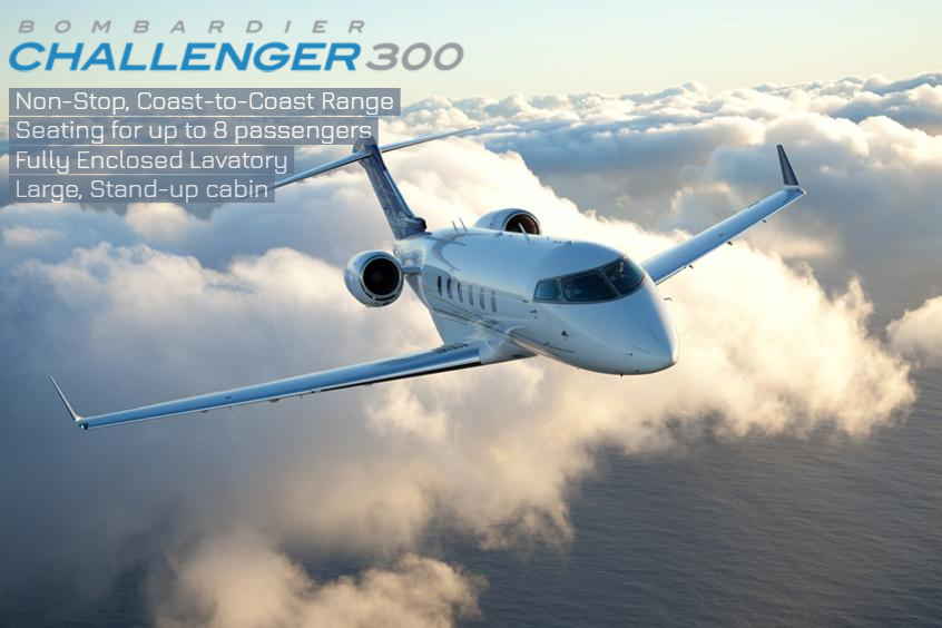 Challenger 300 super midsize jet for Los Angeles private jet charter