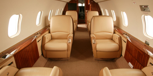 Challenger 300 cabin interior for Los Angeles charter