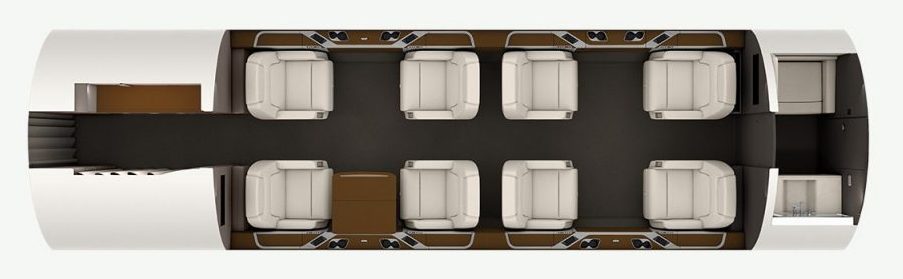 Bombardier Challenger 350 cabin interior for Los Angeles charter