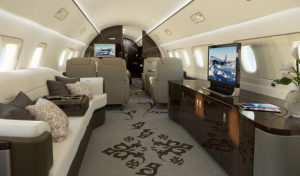 Embraer Lineage 1000 cabin interior for Los Angeles charter