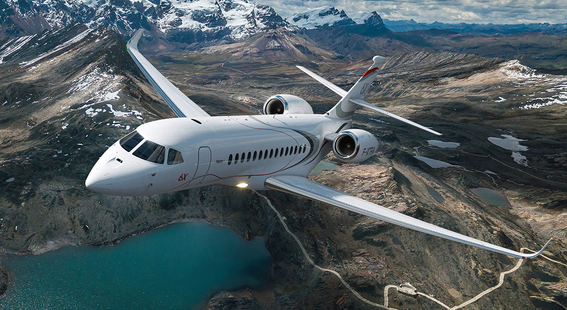 Dassault Falcon 6X long range jet for Los Angeles private jet charter