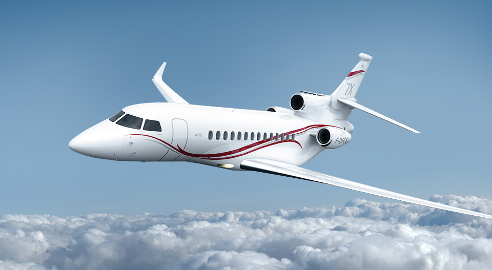 Falcon 7X long range jet view 1 for Los Angeles charter