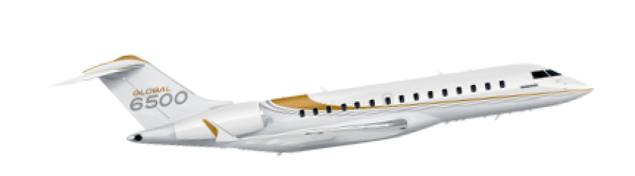 Bombardier Global 6500 long range jet view 2 for Los Angeles charter