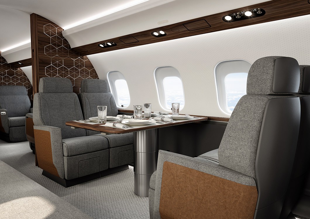 Bombardier Global 6500 cabin interior for Los Angeles charter