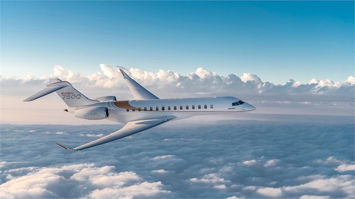 Bombardier Global 7500 long range jet view 1 for Los Angeles charter