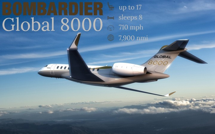 Bombardier Global 8000 long range jet for Los Angeles private jet charter