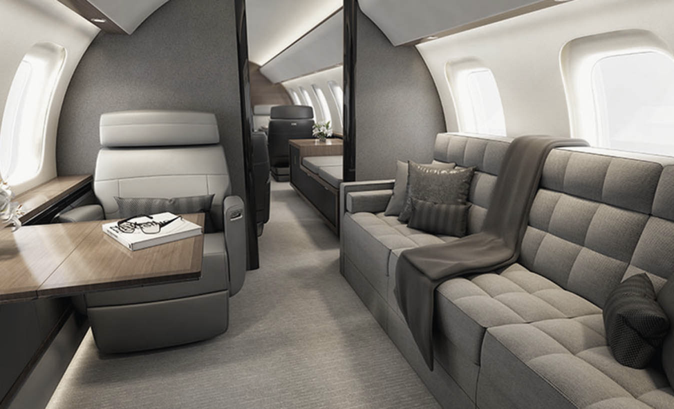 Bombardier Global 8000 cabin interior for Los Angeles charter