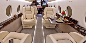 Gulfstream G200 cabin interior for Los Angeles charter
