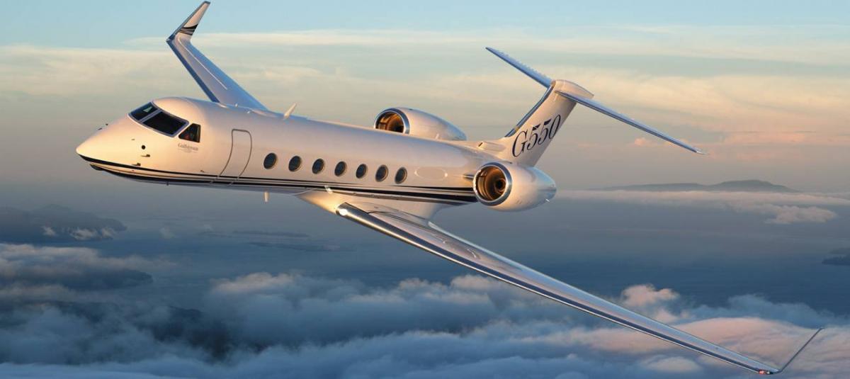 Gulfstream G550 long range jet view 4 for Los Angeles charter