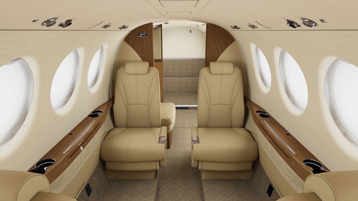 Beechcraft King Air 260 cabin interior for Los Angeles charter