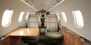 Learjet 45 cabin interior for Los Angeles charter