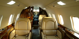 Learjet 60 cabin interior for Los Angeles charter