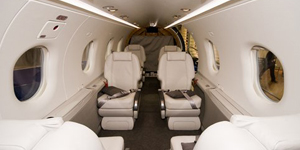 Pilatus PC-12 cabin interior for Los Angeles charter