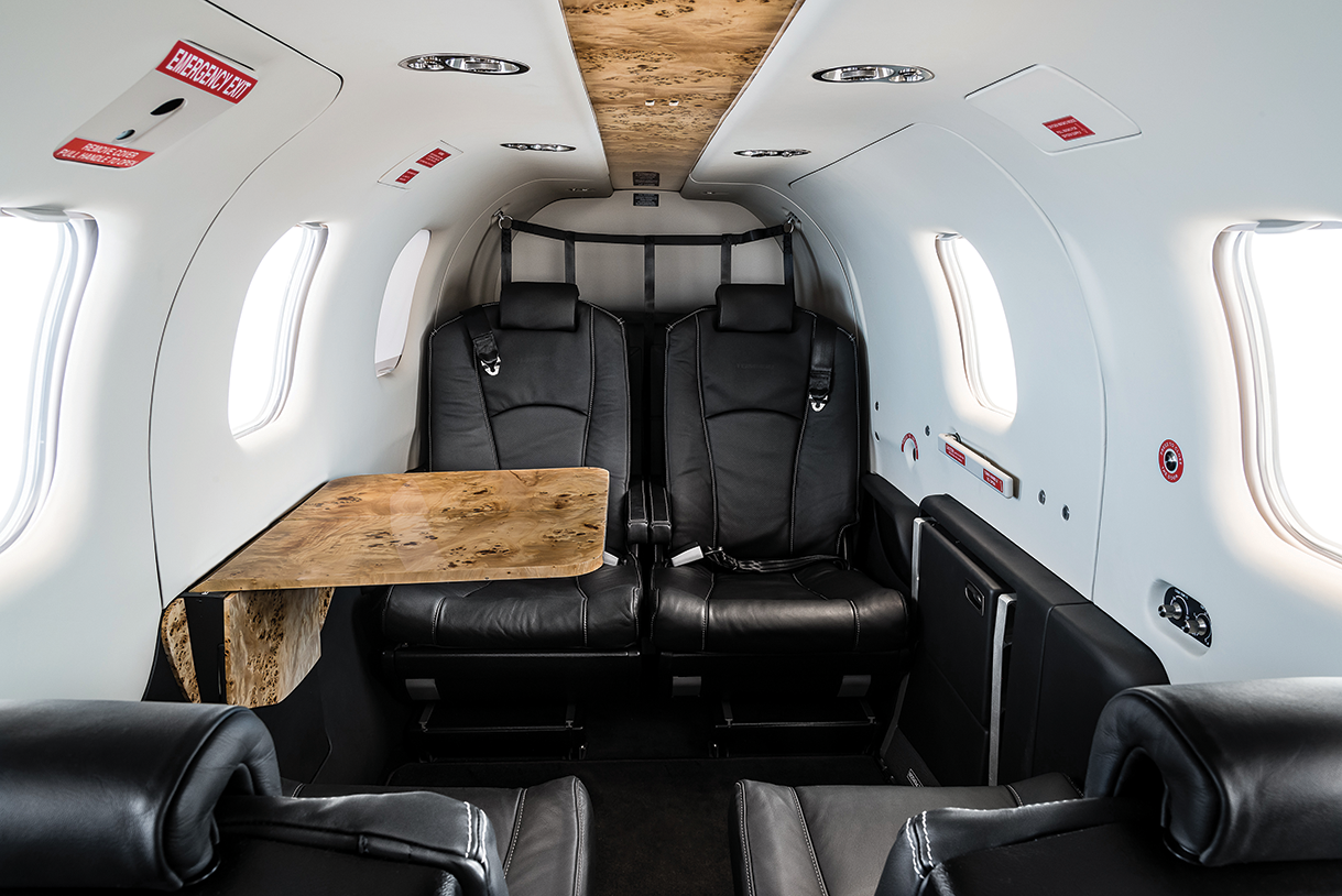 Socata TBM 850 cabin interior for Los Angeles charter